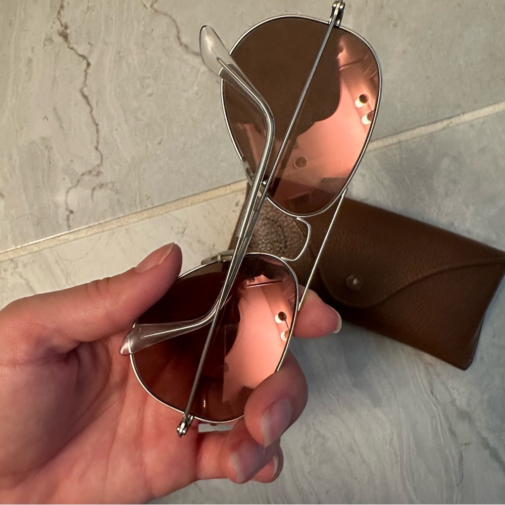 Ray-Ban Aviator RB3025 Sunglasses - Silver/Copper Flash Mirror - Picture 6 of 10